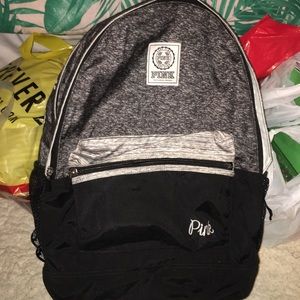 Grey pack pack from pink